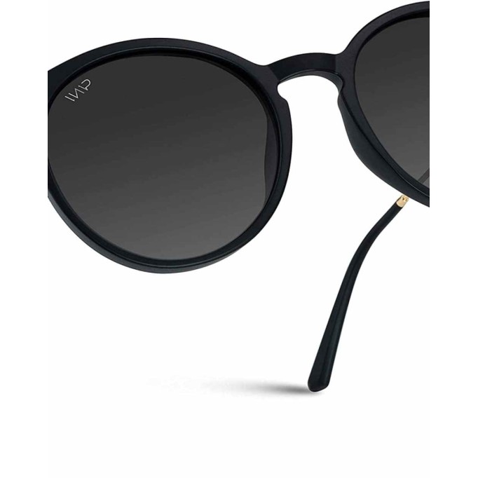 WearMe Pro - Women's Oversized Round Sunglasses with Trendy Gold Metal Temple