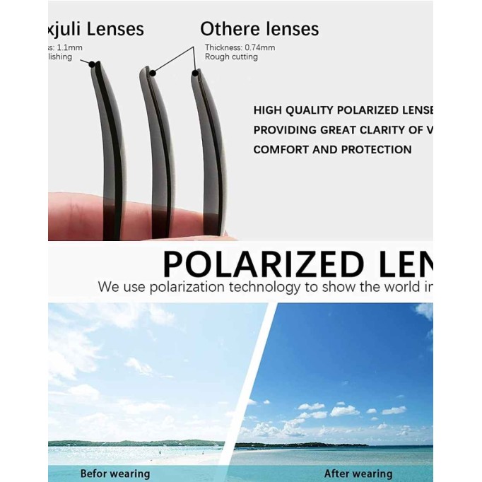 MAXJULI Polarized Sunglasses for Men and Women,UV Protection Rectangular Sun Glasses 8806