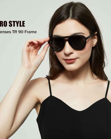 Lightweight TAC Polarized Tinted Classic Vintage Retro 70s Sunglasses, TR-90 Frame for Women Men, UV 400 Protection
