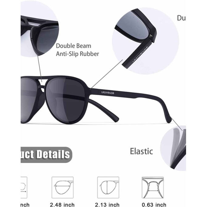 Lightweight TAC Polarized Tinted Classic Vintage Retro 70s Sunglasses, TR-90 Frame for Women Men, UV 400 Protection