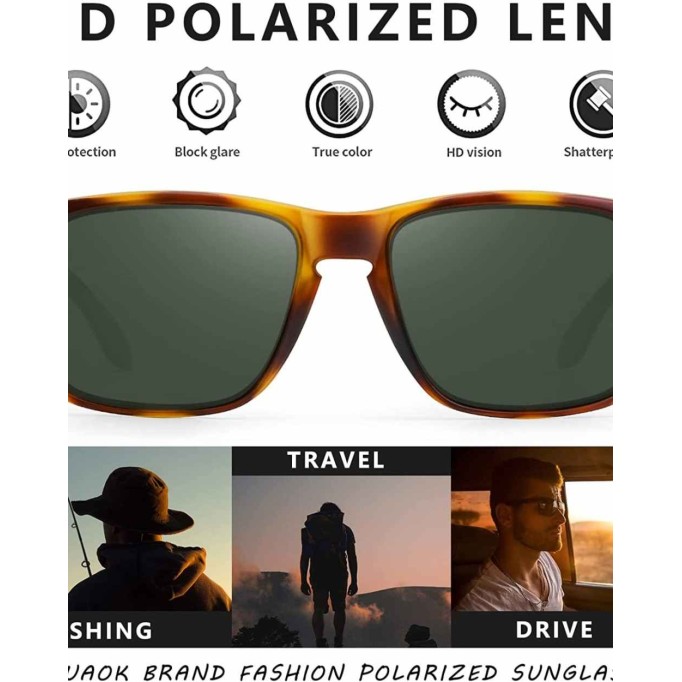 Polarized Square Sunglasses For Men and Women Matte Finish Sun Glasses UV Protection Glasses