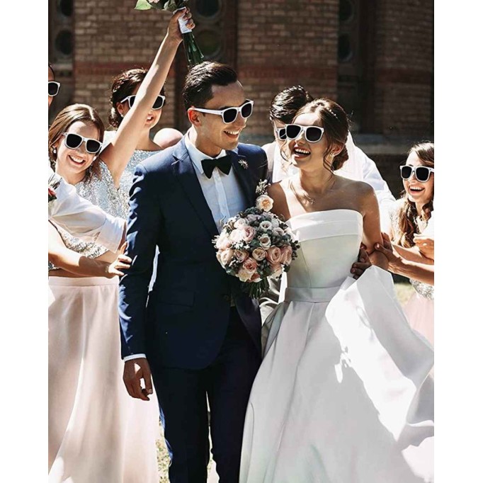 White Sunglasses Bulk- (Pack of 36) Wedding Bridal Party Sunglasses Bulk Party Favors Pack Women-Men