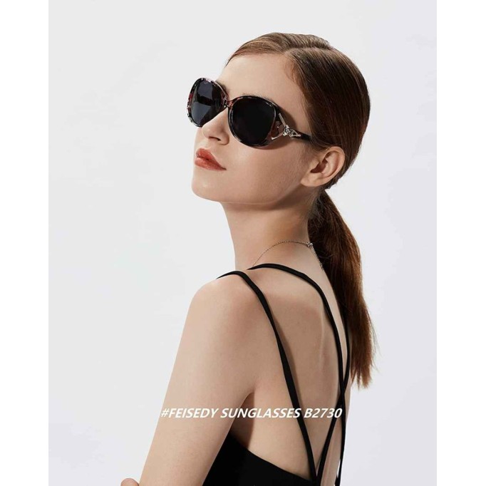 FEISEDY Women Oversized Polarized Sunglasses Ladies Large Shades Classic Fox Sunglasses B2730