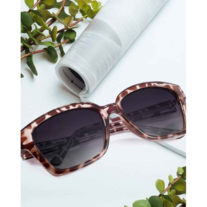 LVIOE Vintage Square Polarized Sunglasses for Women Men Classic Trendy UV400 Sunnies Acetate Frame LS8080